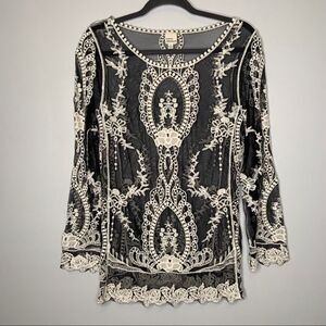 Long Sleeve Lace Blouse Top